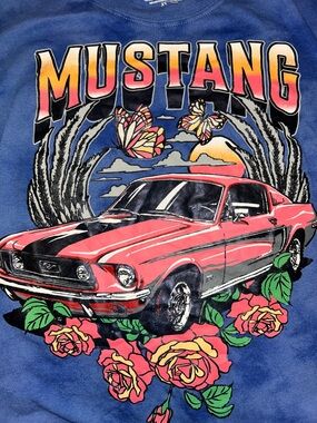 Ford Blue Graphic Tee with Pink and Black Accents